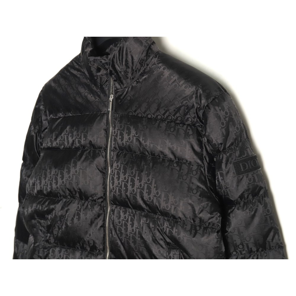dd D*or D*or* full print dark pattern old flower down jacket black